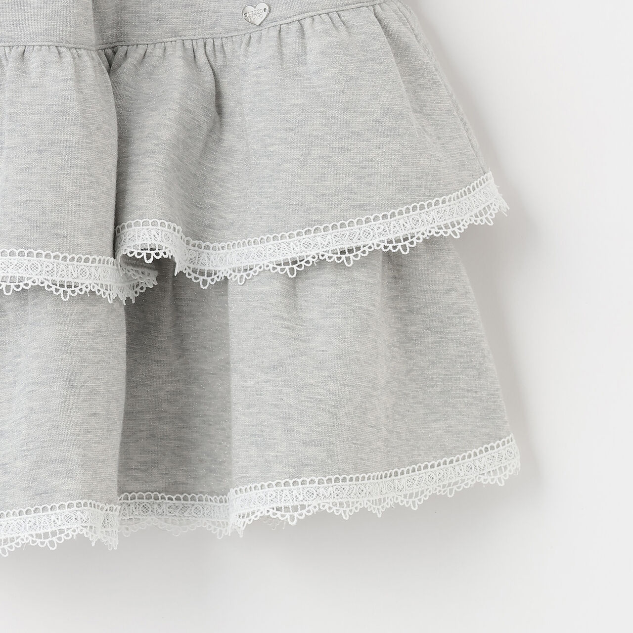 Lace Hem Tiered Skirt with Shorts,Off white, large image number 4