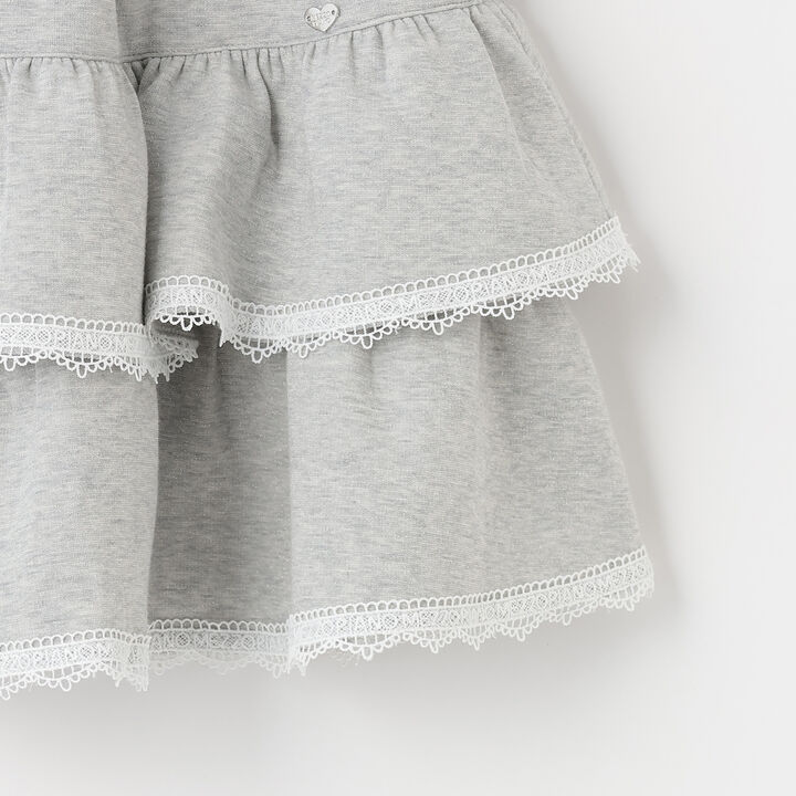 Lace Hem Tiered Skirt with Shorts,Off white, medium image number 4