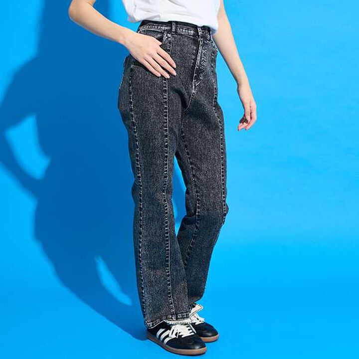 [AMI] Denim Flare Pants,Black, medium image number 1