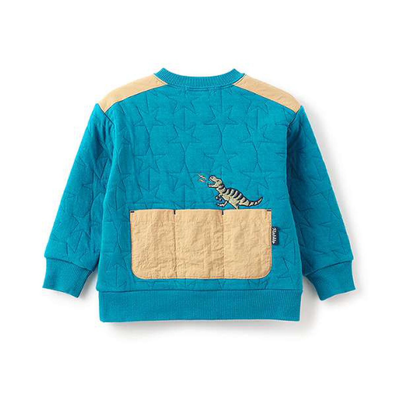 Dinosaur Embroidered Quilted Sweatshirt,Light beige, large image number 7