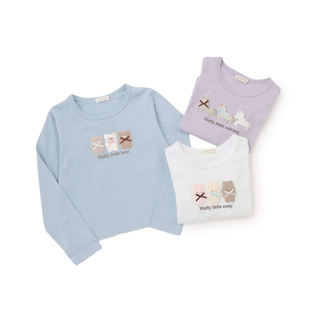 [Muteki T] Cotton 100% Stain-Resistant UV Quick-Dry Puffed Print Ribbon T-Shirt for Girls Kids,Blue gray, large image number 8