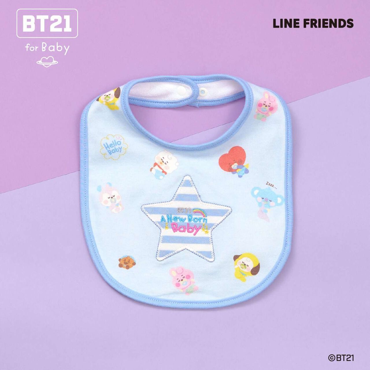 [BT21] All-Over Pattern Bib,Sax blue, large image number 0