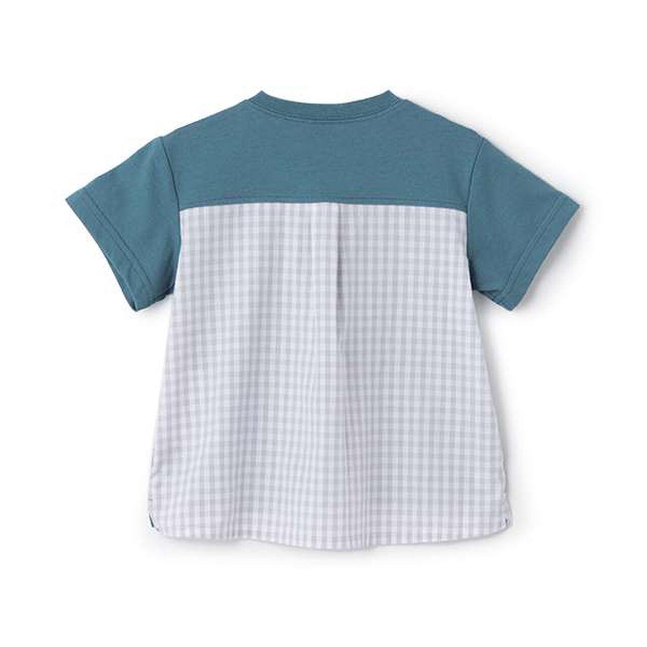 Gingham Pocket Short Sleeve T-Shirt,Moderate green, large image number 3