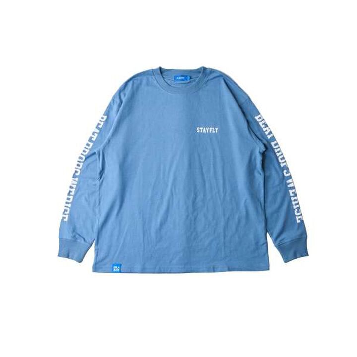 Sleeve Logo Print Long-Sleeve T-Shirt,Blue, medium image number 0
