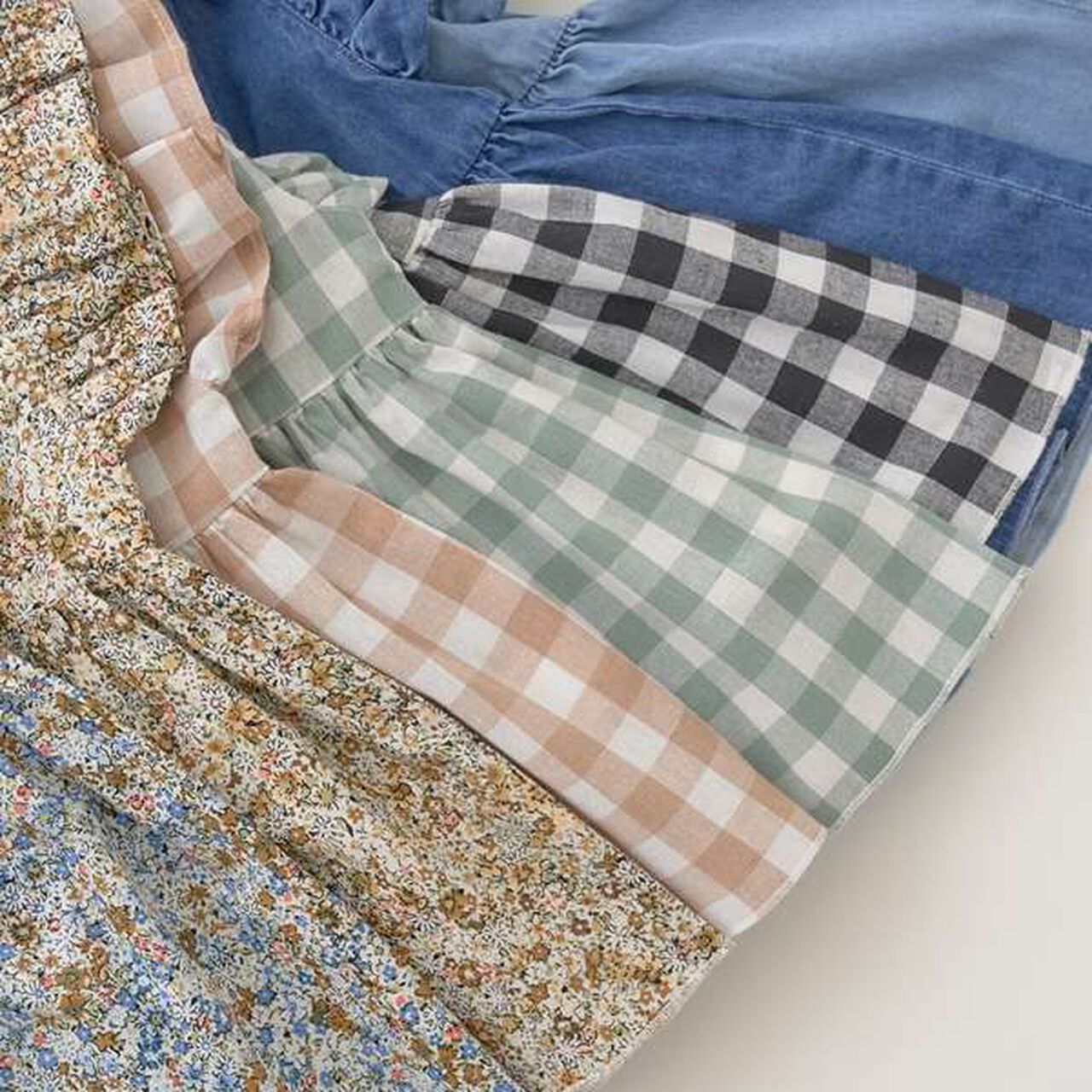 Peplum Blouse & Hem Frill Pants Outfit Set,Mocha tea, large image number 17