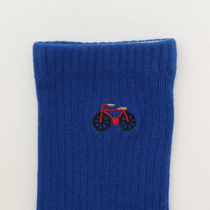 [365D.] Embroidered Accent Socks,Charcoal gray, medium image number 2