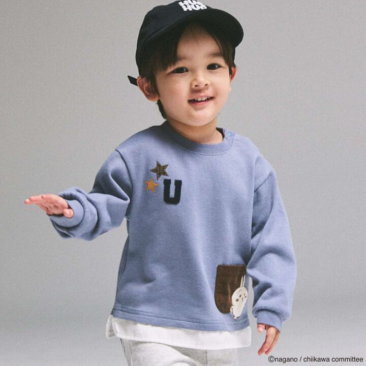[Anime Chiikawa] Star Logo Appliqu&eacute; Pocket T-Shirt,, medium