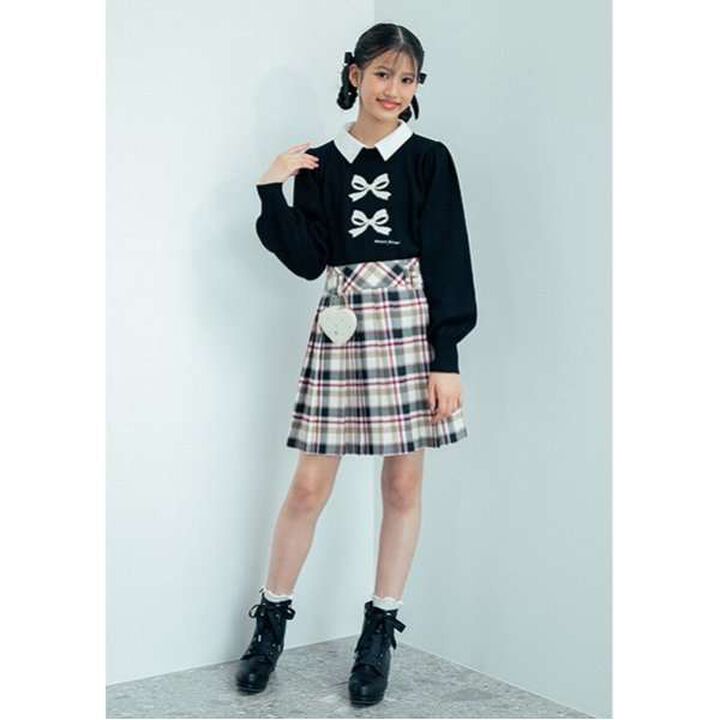 Heart Mini Bag Included Custom Check Pleated Skirt,Deep red, medium image number 10