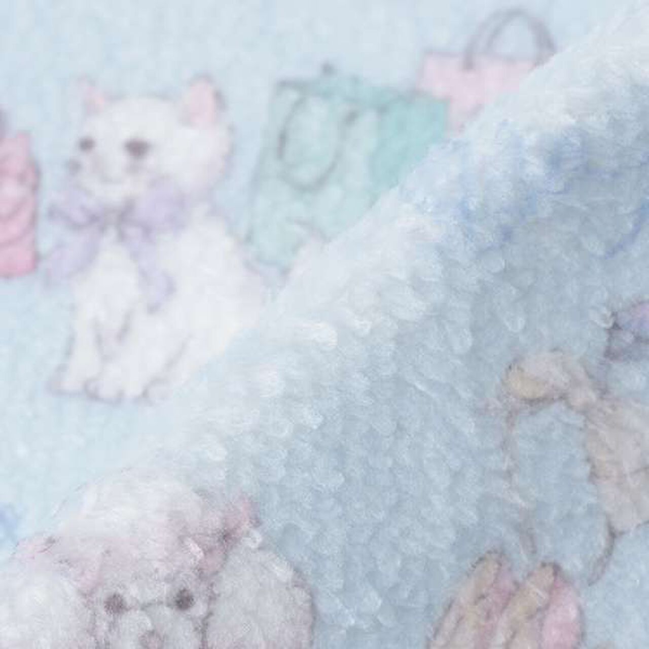 Shopping Pattern Hand Towel,Light blue, large image number 3