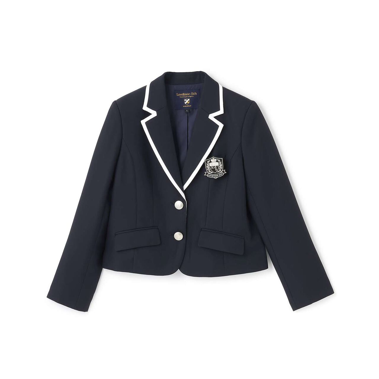 [Graduation Attire] Emblem Line Jacket,Navy, large image number 3