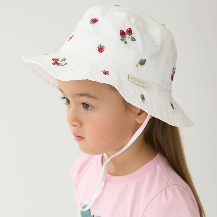 [Heat-Resistant] Embroidered Bucket Hat,Light pink, medium image number 3