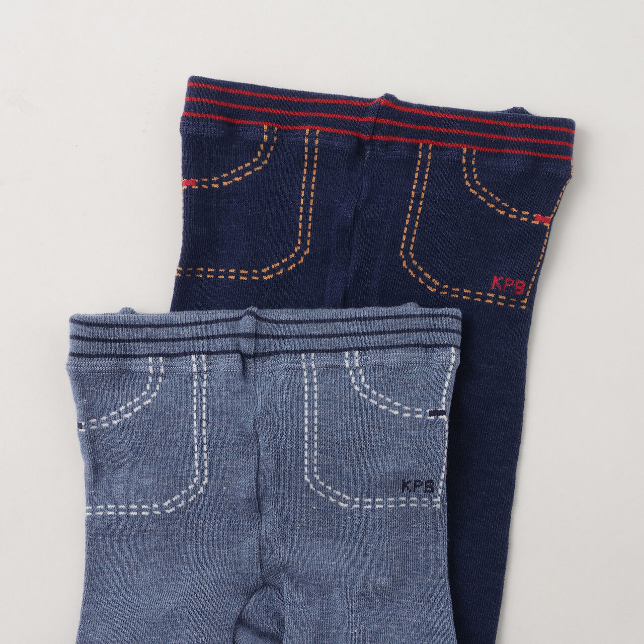 [Made in Japan] Hip Bear Braided 3/4 Length Leggings,Navy, large image number 2