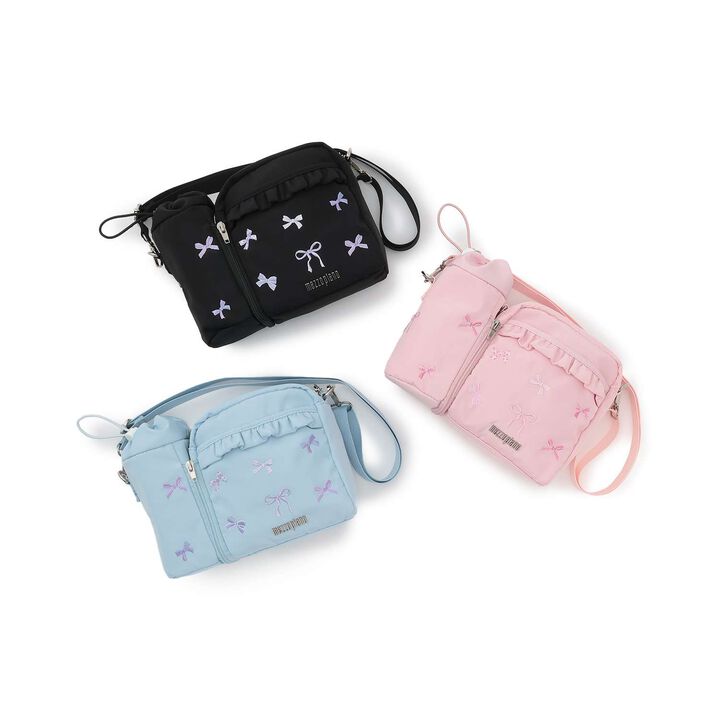 Shoulder Bag with PET Bottle Holder,Black, medium image number 4