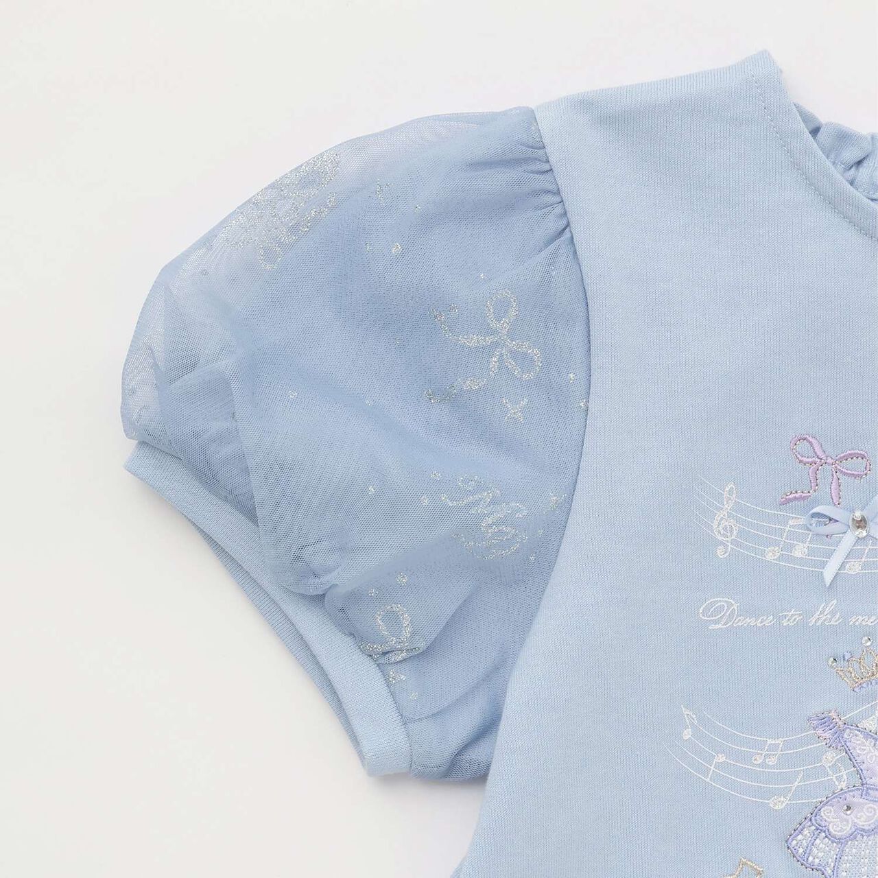 Ballet & Music Note Puff Sleeve T-Shirt,Lavender, large image number 10