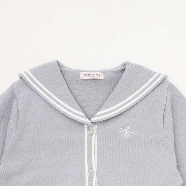 Sailor Cardigan & High Neck T-Shirt Set,Ivory, medium image number 3