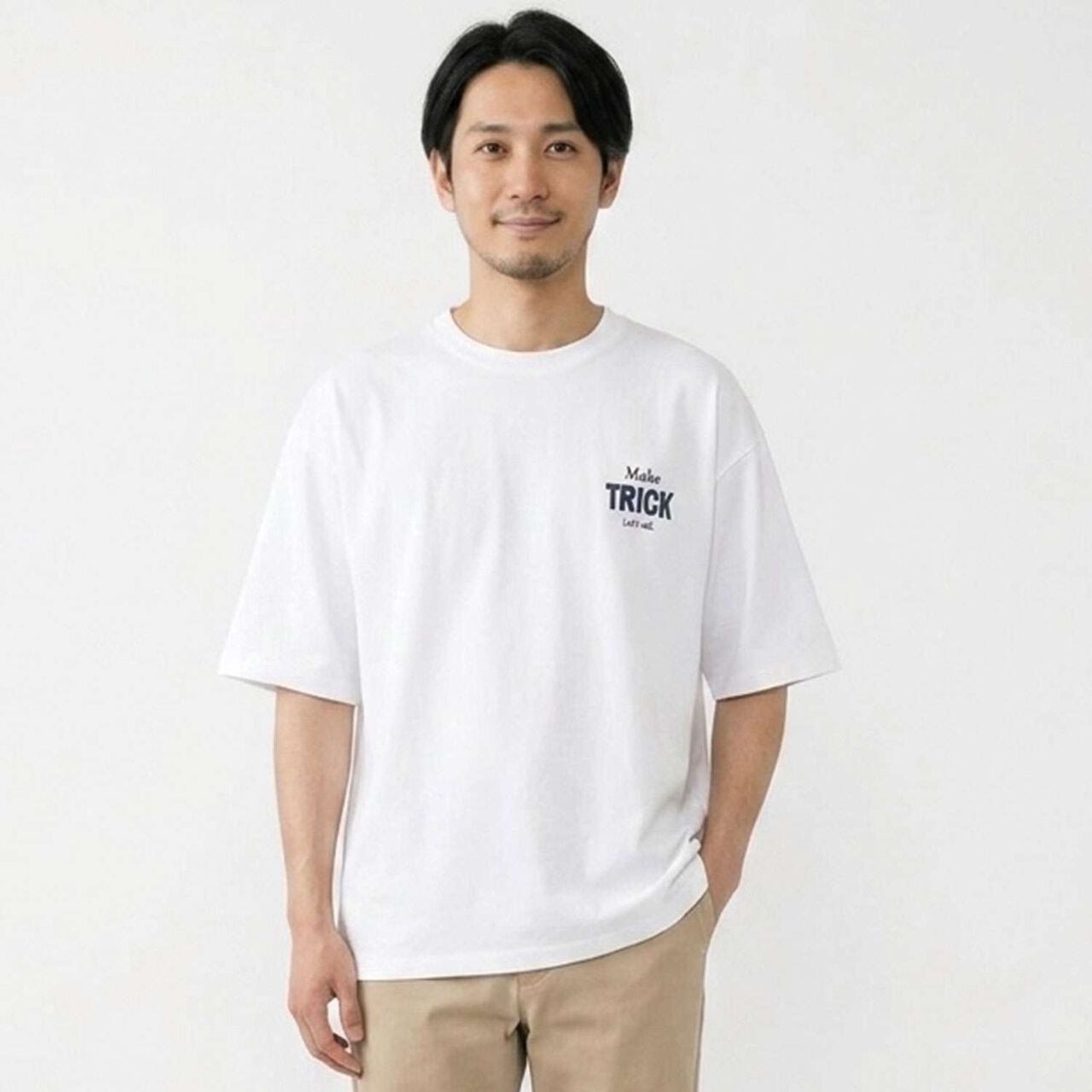 [Parent-Child Matching] DAD Back Logo Embroidered Oversized Short Sleeve T-Shirt,Black, large image number 4