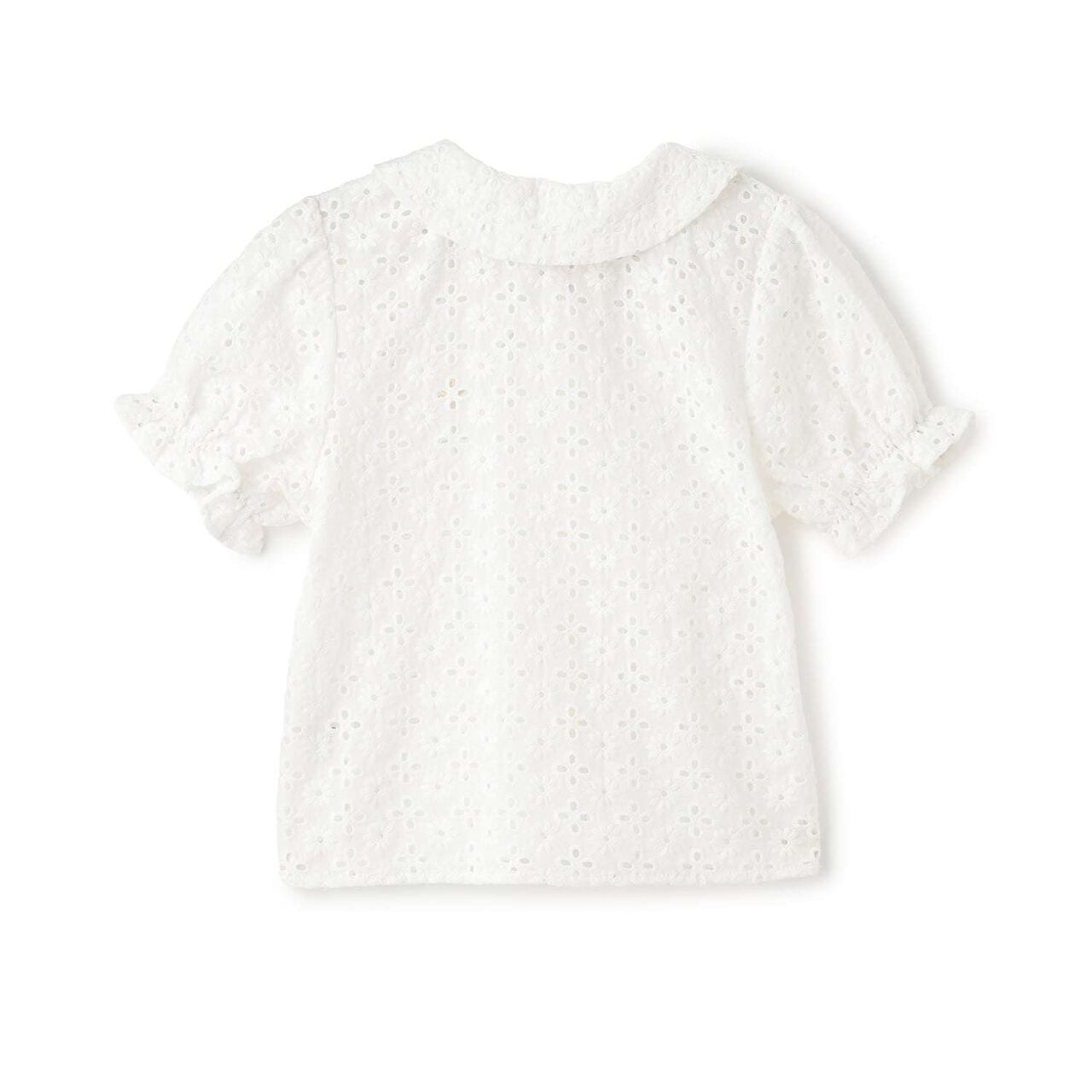 [100% Cotton] Lace Puff Sleeve Blouse for Girls Kids,Black, large image number 3