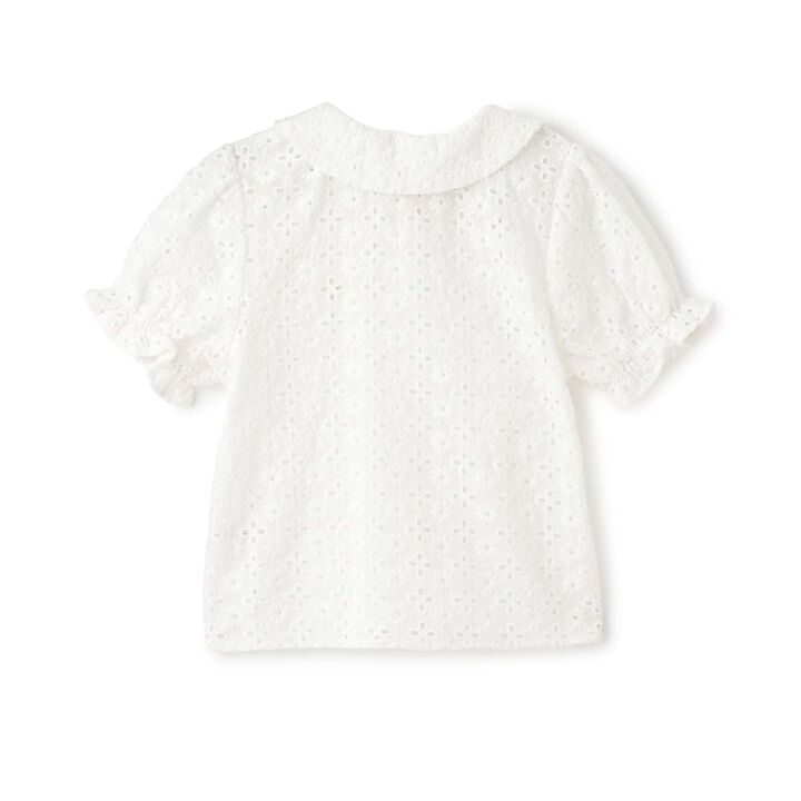 [100% Cotton] Lace Puff Sleeve Blouse for Girls Kids,Black, medium image number 3