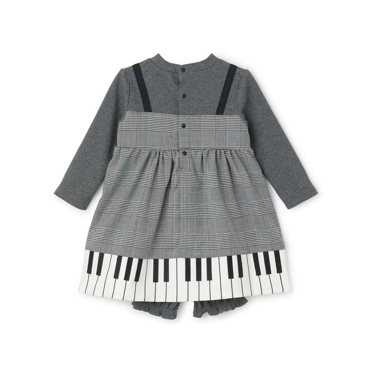 Piano One-Piece Dress & Bloomers Set,Black, medium image number 1