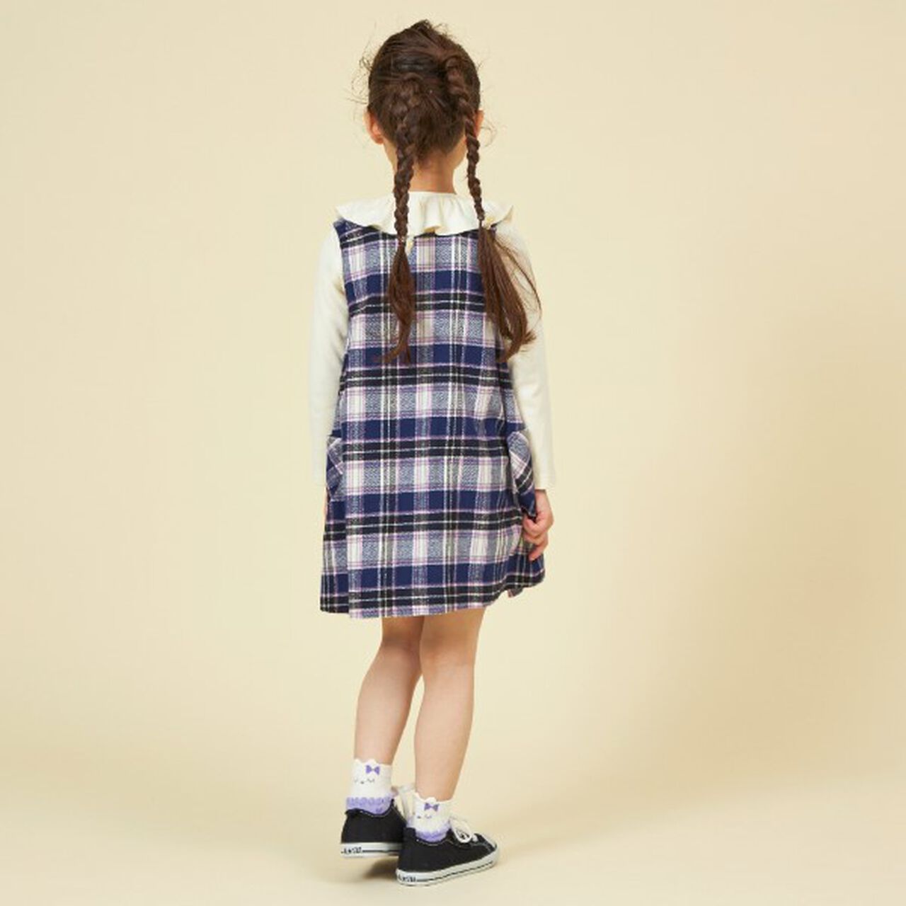 KP Check Reversible Jumper Skirt (0 to 0),Navy, large image number 7