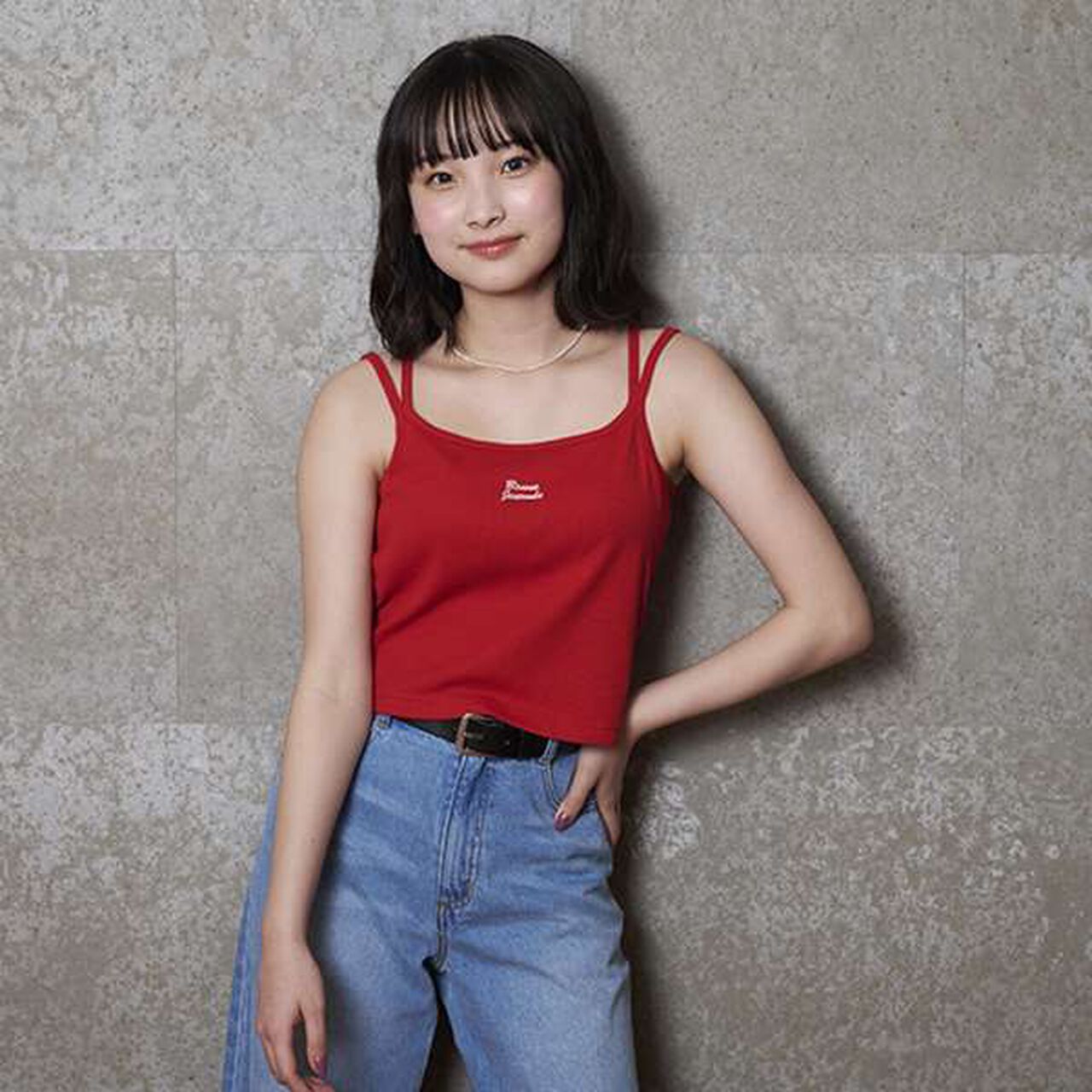 Cup-Style Black Cross Camisole,Red, large image number 0