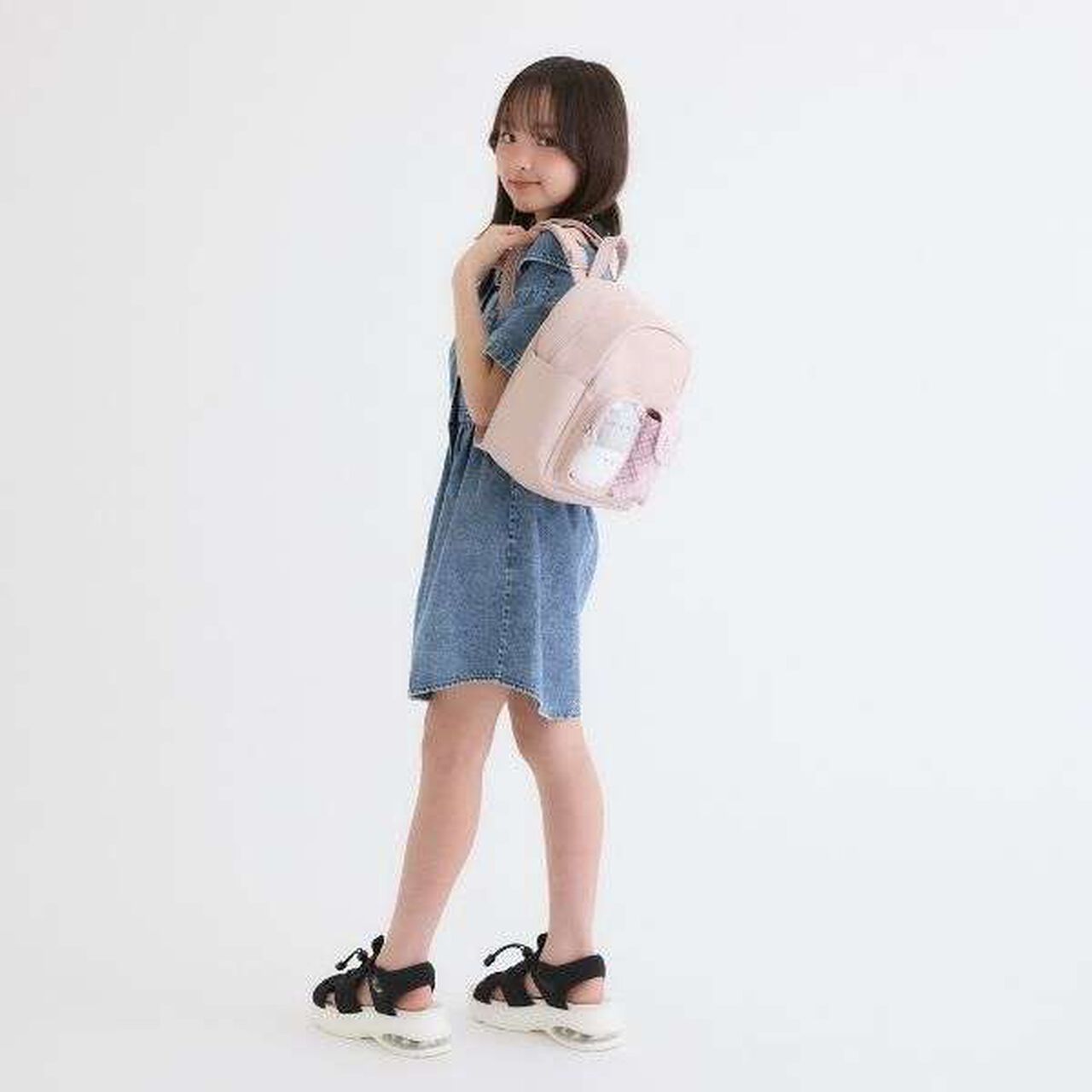 Double Pocket Checkered Backpack,Pink, large image number 3