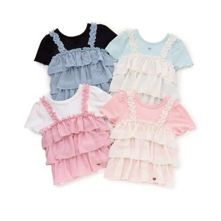 [Either Way Is Fine] UV Protection & Cool Touch Tiered Camisole Docking T-Shirt [Kids Girls],Mint, medium image number 13