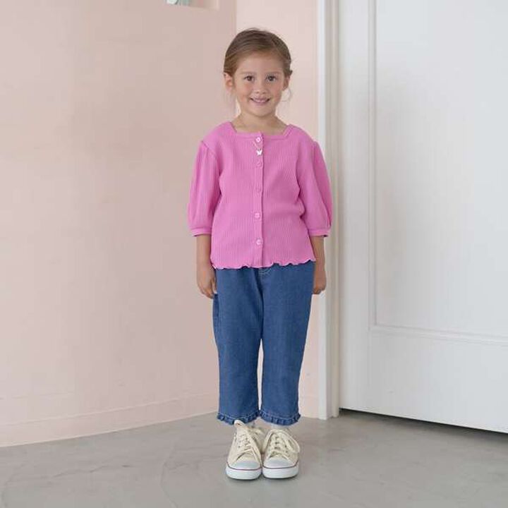 Chibi Frill Stretch Capri Pants,Ivory, medium image number 9