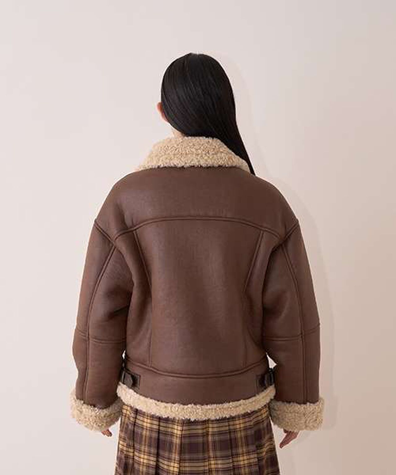 Mouton-Style Jacket,Ivory, large image number 9