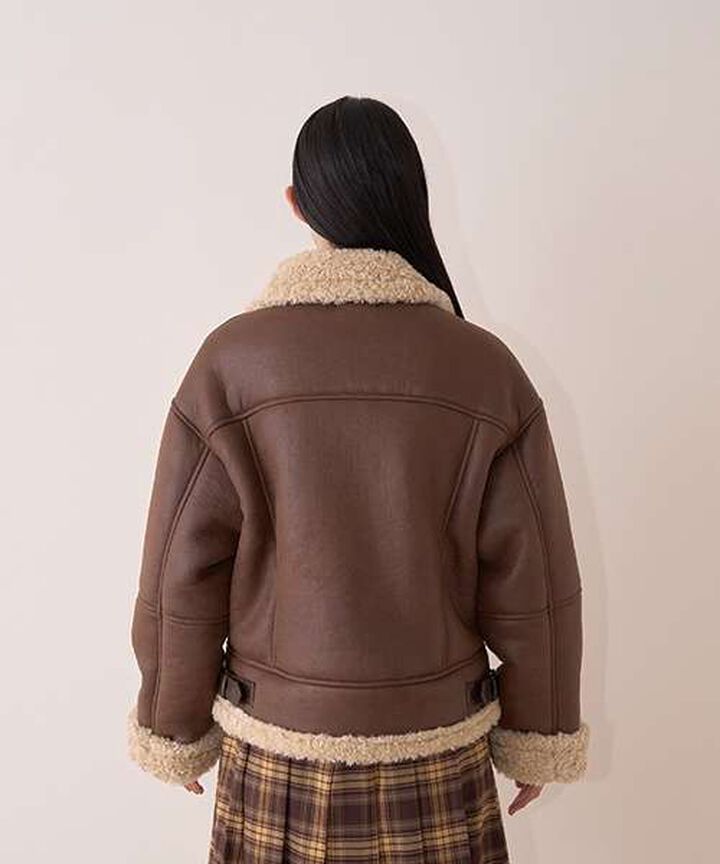 Mouton-Style Jacket,Ivory, medium image number 9