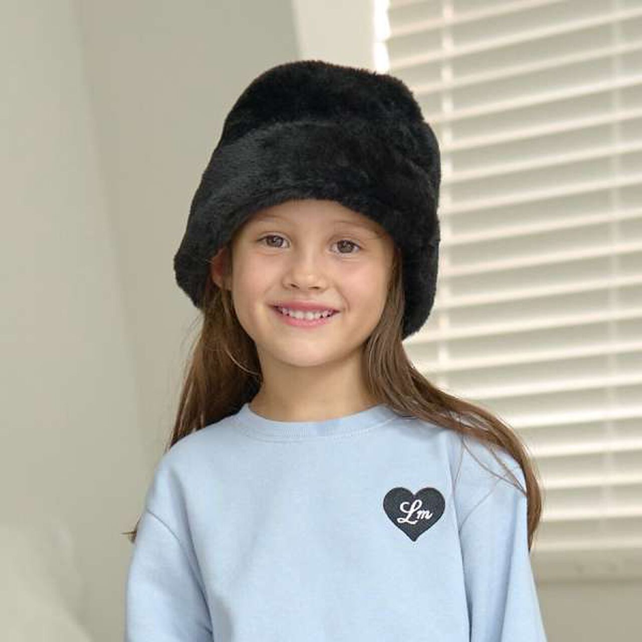 Faux Fur Bucket Hat,Black, large image number 0