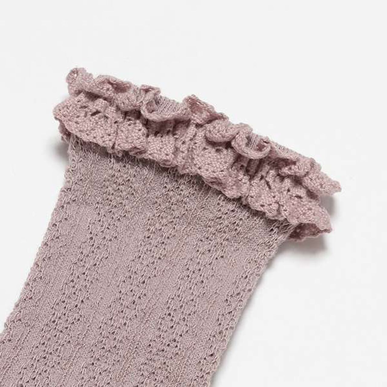 Float Cotton Lace High Socks,Ivory, large image number 1