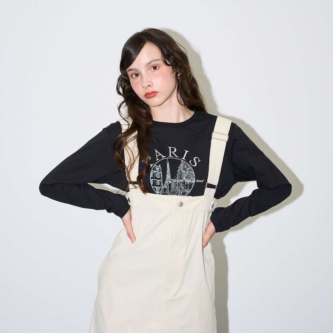 [AMI] High-Waist Jumper Skirt,Black, large image number 3