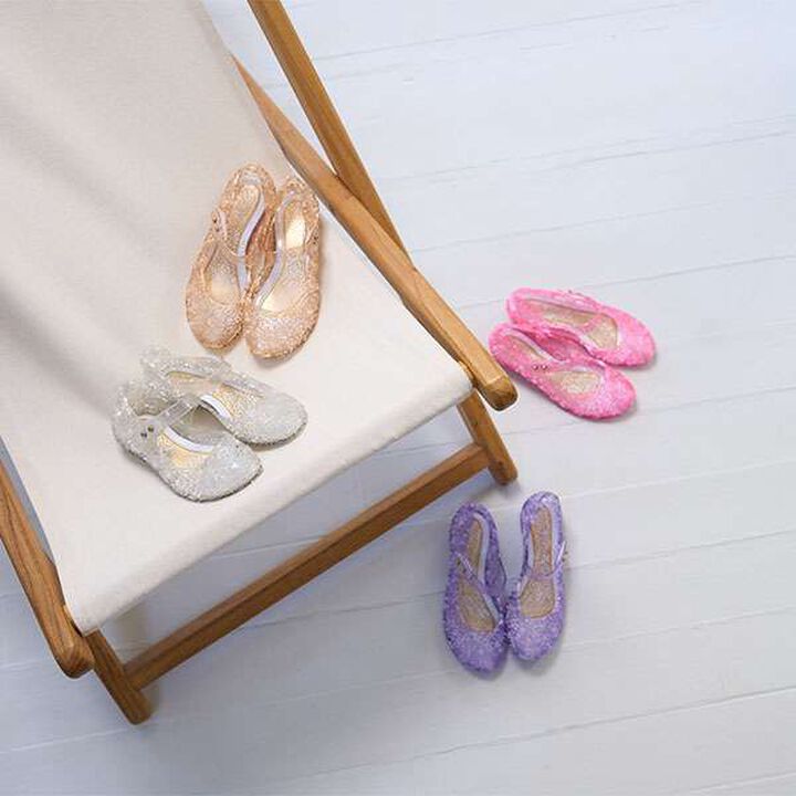 Clear Lame Rainbow One Strap Shoes,Pink, medium image number 8