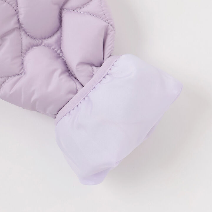 [Light and Fluffy] Heart Quilted Puff Jacket with Storage Pouch,Blue gray, medium image number 23