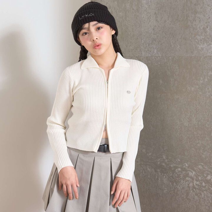 [LTXC] Rib WZIP Cardigan,Brown, medium image number 3