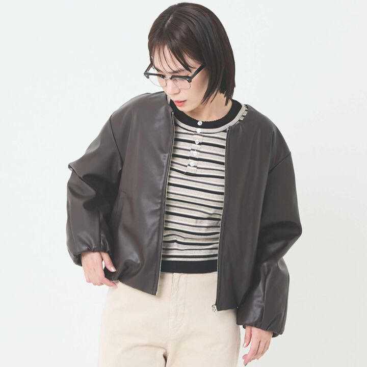 [Parent-Child Matching] Faux Leather Padded Blouson,, medium