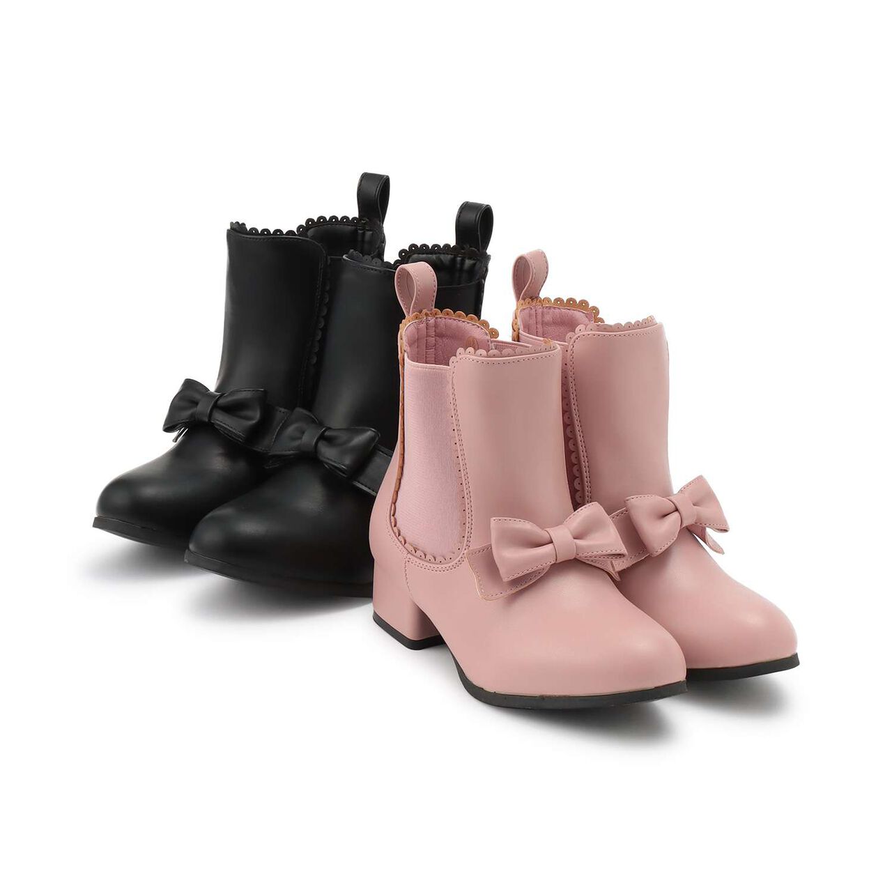 Ribbon Side Gore Boots,Black, large image number 5