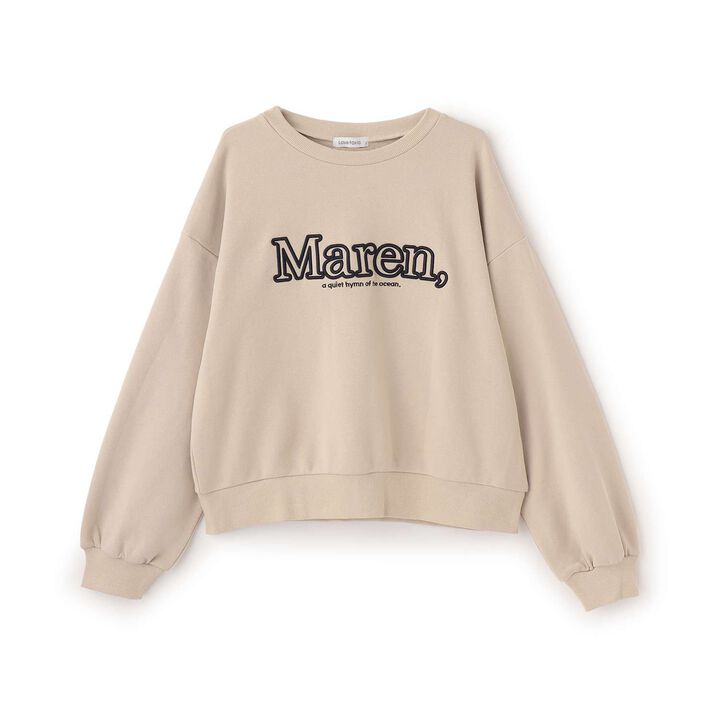[Instant Cute Top] 3D Logo Embroidery Basic Sweatshirt,Off white, medium image number 12