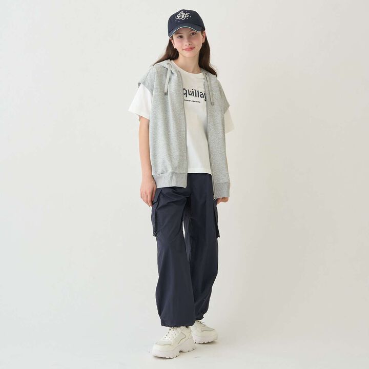 [Sleeveless Parka & T-Shirt Set] [130cm Available],Top gray, medium image number 16