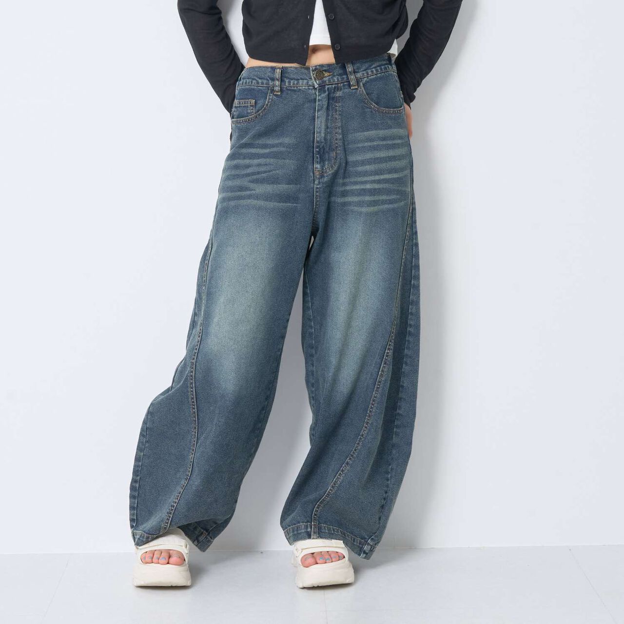 [LTXC / Cool Touch] Balloon Denim Pants,Gray, large image number 6