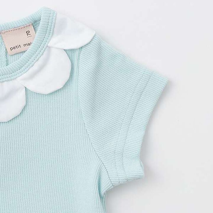 Scallop Trim Short-Sleeve Romper,Off white, medium image number 3