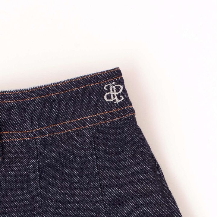 Lame Denim Skirt,Navy, medium image number 5