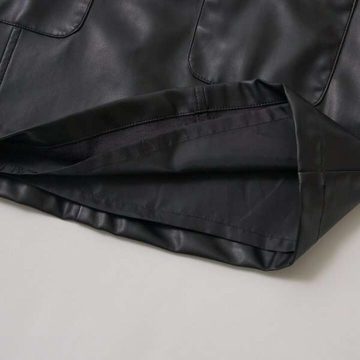 Soft Faux Leather Jumper Skirt,Black, medium image number 3