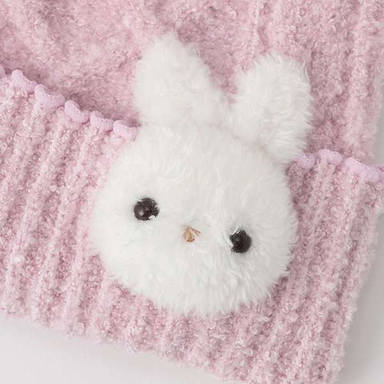 Boa Rabbit Mascot Marshmallow Knit Hat,Light pink, large image number 3