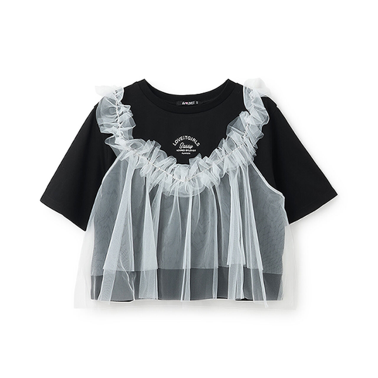 Cami T-Shirt,Black, large image number 0