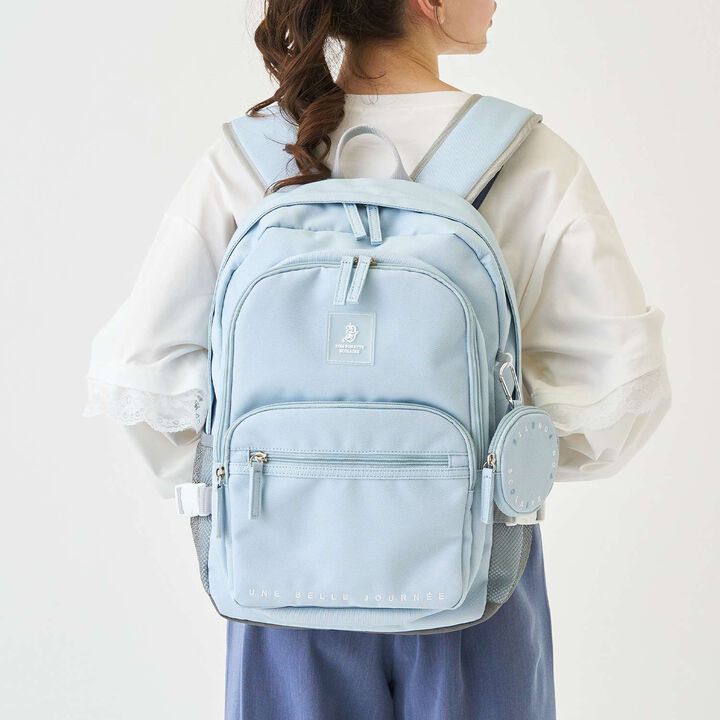 23L Water-Repellent Round Pouch School Backpack,Light blue, medium image number 0