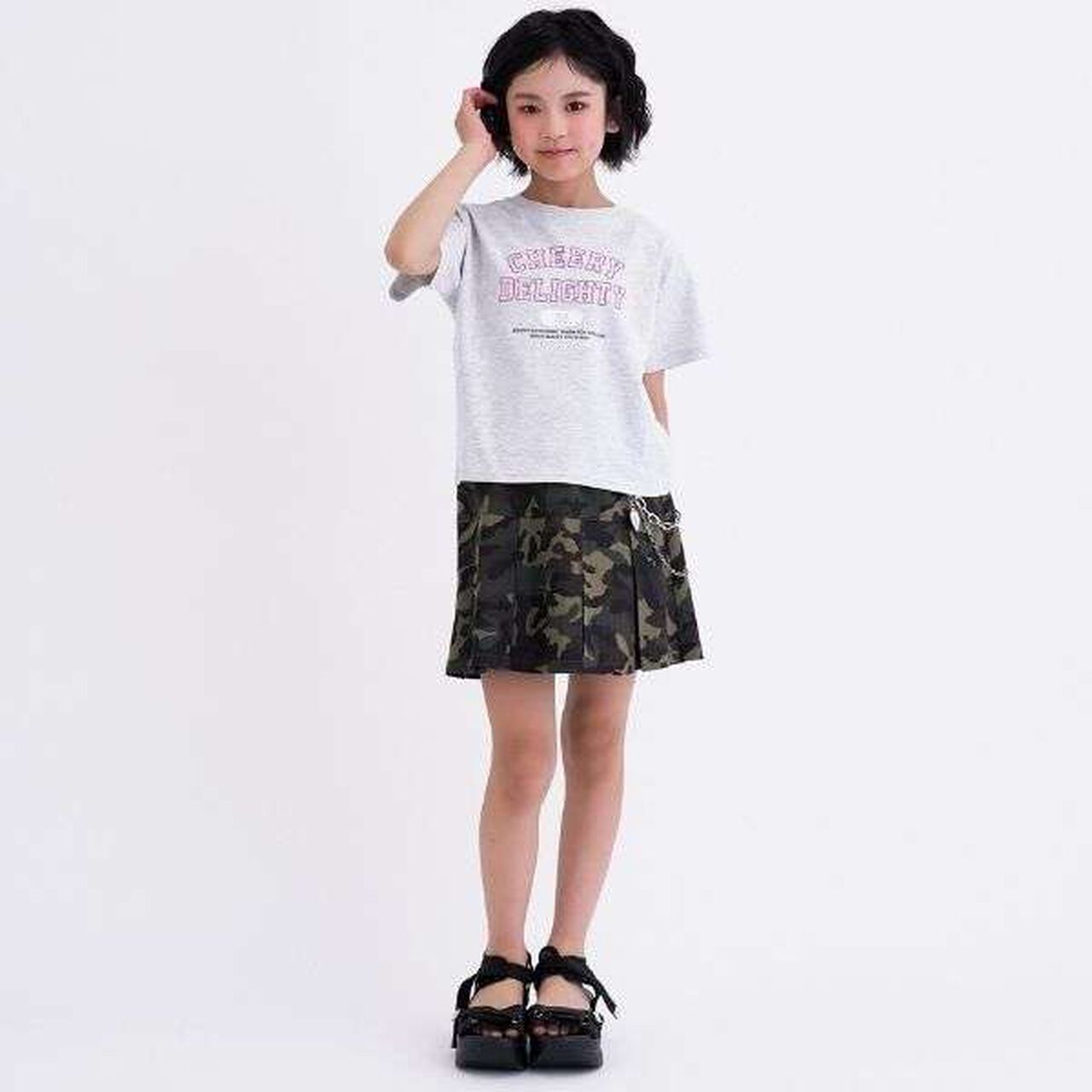 [Daily Price] 100% Cotton College Print Short Sleeve T-Shirt,Off white, large image number 1