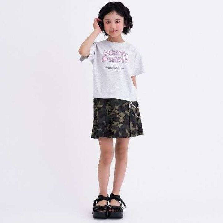 [Daily Price] 100% Cotton College Print Short Sleeve T-Shirt,Off white, medium image number 1