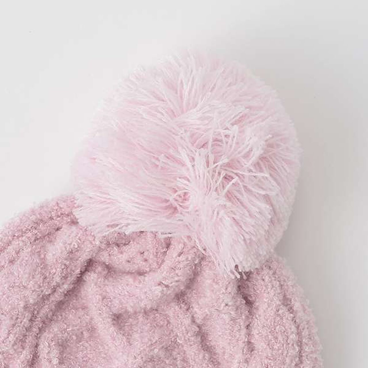 Boa Rabbit Mascot Marshmallow Knit Hat,Light pink, large image number 2